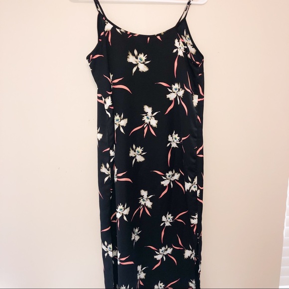 J Crew Factory Floral Print Midi Slip Dress with Side Slit - Picture 7 of 7